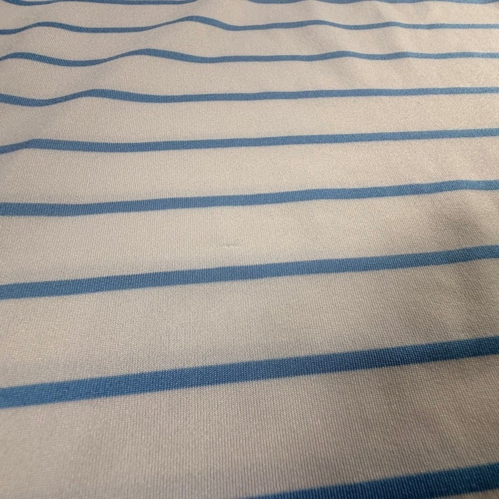 Southern Tide Club Mens Large Blue White Striped Performance Polo Shirt Golf - Picture 9 of 16